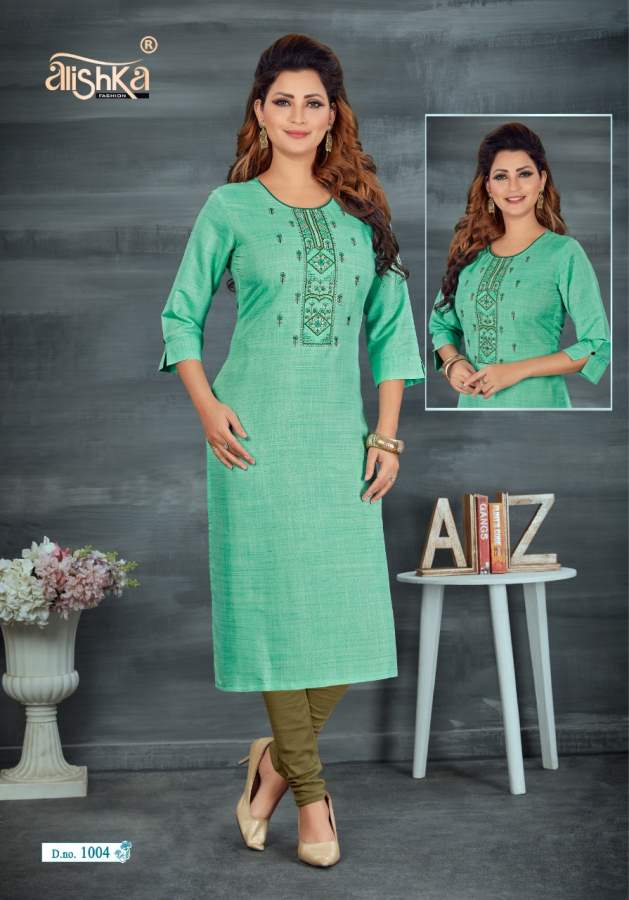 Alishka Prisha Ethnic Wear Embroidery Work Kurti Collection